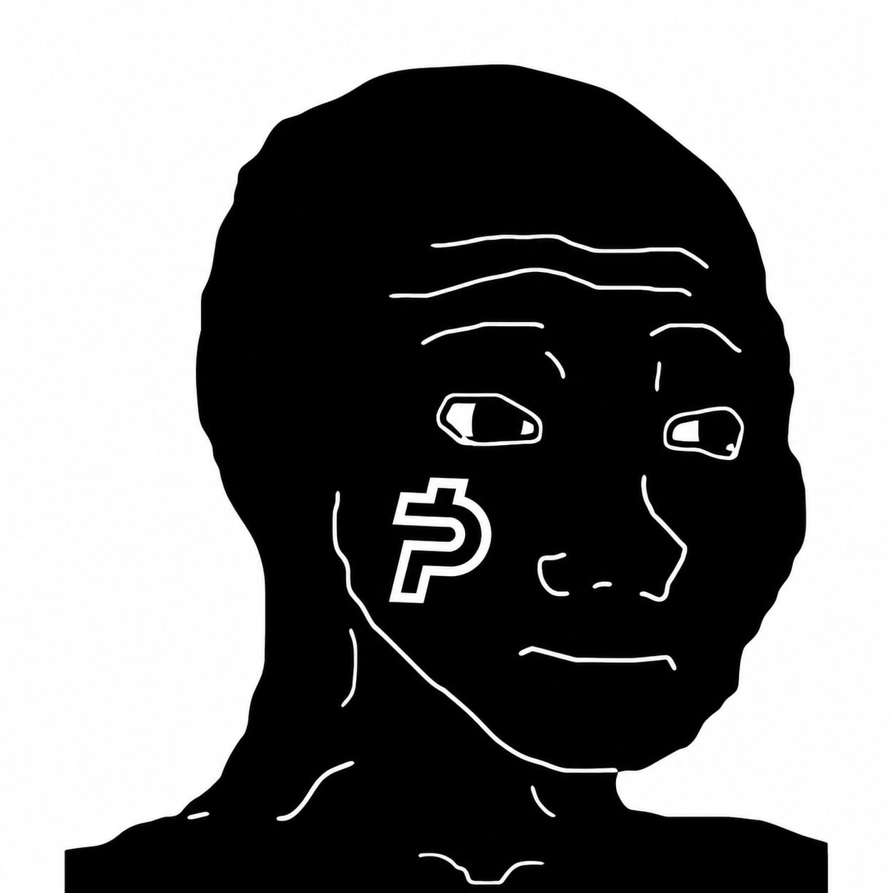 Black and white paidjak face artwork
